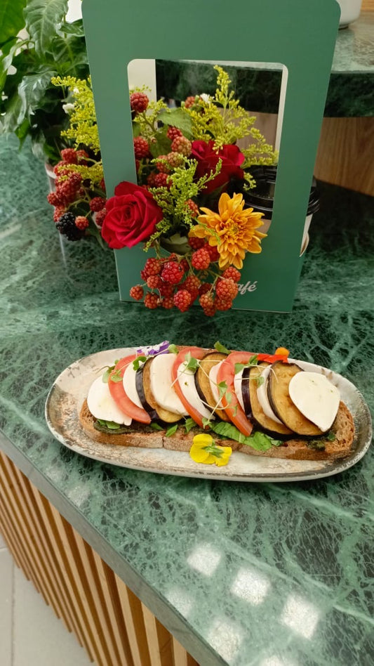 Caprese eggplant sandwich